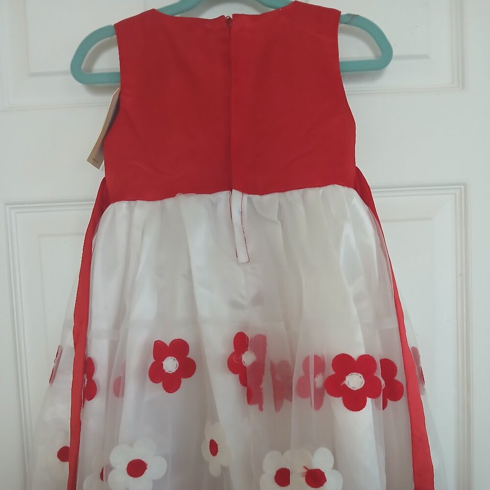 Red & White Floral Girl’s Dress - Picture 2 of 5